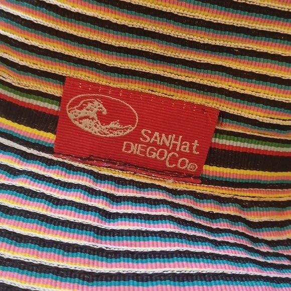 San Diego Hat Company Stylish Multi-Colored Striped Wide Brim Sun Hat - Picture 2 of 5
